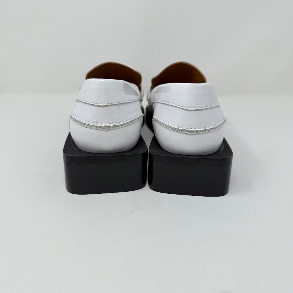 Ganni White Leather Loafers with Silver-tone Medallion - Picture 6 of 15